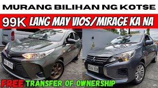 BILIHAN NG PINAKAMURANG TOYOTA VIOS MITSUBISHI MIRAGE UP TO 50 OFF  CHEAPEST REPO CARS 2023 [upl. by Askwith891]