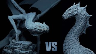 Sculpting Legendary Dragons from Germanic Mythology  Lindwurm VS Gluhschwanz [upl. by Llerihs]