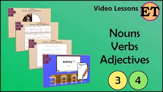 Nouns Verbs amp Adjectives  Video Lessons  EasyTeaching [upl. by Zicarelli]