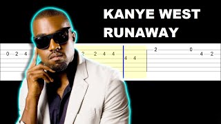 Kanye West  Runaway Easy Guitar Tabs Tutorial [upl. by Wiltsey]