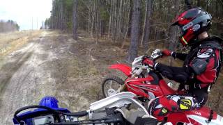 Yamaha Wr250f Vs Honda Crf250x  GoPro Trail Ride [upl. by Marinna]