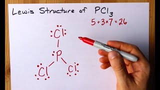 How to Draw the Lewis Structure of PCl3 phosphorus trichloride [upl. by Storm]