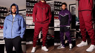 Nike Tech Fleece Review 3 Different Colorways Tracksuits [upl. by Asiak463]