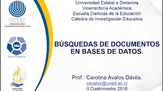 Búsquedas efectivas de documentos en bases de datos para investigación educativa [upl. by Emlen]