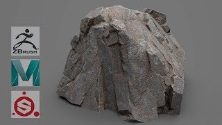 How to make rocks with Zbrush Maya and Substance Painter [upl. by Margeaux56]