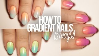 How To Do Gradient Nails 3 Ways [upl. by Sudoeht]