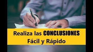 CÓMO HACER LAS CONCLUSIONES DE UN TRABAJO DE INVESTIGACIÓN [upl. by Anitsirhk]