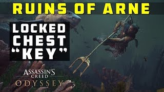 Ruins of Arne  Locked Chest Key amp Loot Treasure Location  ASSASSINS CREED ODYSSEY [upl. by Nawud529]