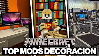 Top 10 Mods de Muebles y Decoracion para Minecraft 🪑💻😄 [upl. by Kealey583]