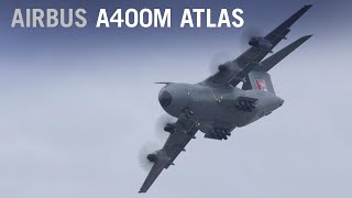 Airbus A400M Atlas Flying Display at Farnborough Airshow  AINtv Express [upl. by Tecil703]