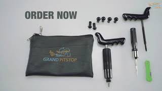 Mini Plug Puncture Repair Kit  GrandPitstop  How to repair puncture in less than a minute [upl. by Ayikaz835]