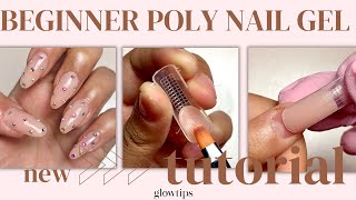 💅BEGINNER POLY NAIL GEL TUTORIAL How To Do Nail Extensions Using GLOWTIPS Poly Nail Gel CC [upl. by Ruy533]