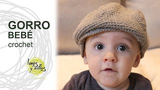 Tutorial Gorro o Boina Bebé Crochet o Ganchillo [upl. by Ydnem247]