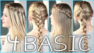 4 BASIC BRAIDS  Französisch Holländisch Wasserfall amp Lace [upl. by Galan52]