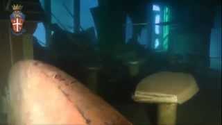 Underwater footage from inside the Costa Concordia released by Italian police  Channel 4 News [upl. by Alliscirp]