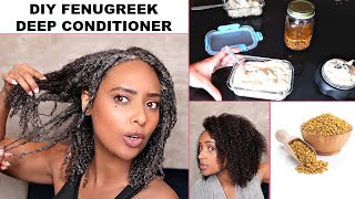 DIY Hair Growth Fenugreek Deep Conditioner made my Low Porosity Protein Sensitive Natural Hair HARD [upl. by Dosia]