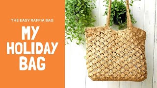 Easy raffia crochet summer beach bag  DIY tutorial [upl. by Direj457]