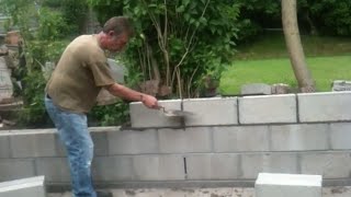 How to Build a retaining wallGarden project [upl. by Vachil585]