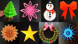 8 DECORACIONES NAVIDEÑAS DE PAPEL PARA HACER EN 5 MINUTOS ideas de decoracion [upl. by Haag832]