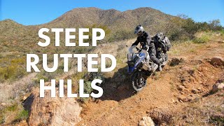 How To Ride Down STEEP RUTTED HILLS amp Trails on an Adventure Bike  Full Lesson [upl. by Rehpotirhc]