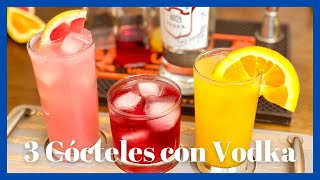 🍊 3 Cócteles FÁCILES y Económicos con VODKA ► Tragos con Vodka y Frutas [upl. by Aniret]