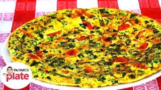 SPINACH FRITTATA RECIPE  How to make Frittata  Italian Omelette [upl. by Eihs]