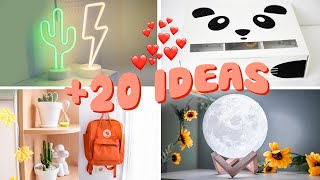 20 IDEAS para DECORAR tu cuarto AESTHETIC 🌙 ¡Transforma tu habitación ❤️ [upl. by Monahon]