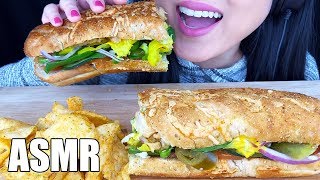 No Talking ASMR EATING SUBWAY  Sandwich Eating Sounds  ASMR Phan [upl. by Eidac]