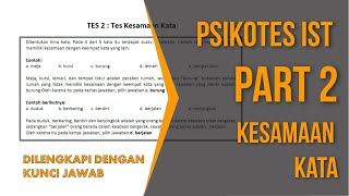 PSIKOTES IST  Part 2 Tes Kesamaan Kata [upl. by Erdah]