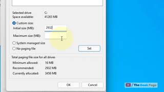 Custom Paging File Size for windows 11 4 GB  8 GB 16 GB RAM [upl. by Googins]