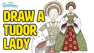 Draw a Tudor Lady  easy step by step spoke tutorial [upl. by Agathe]