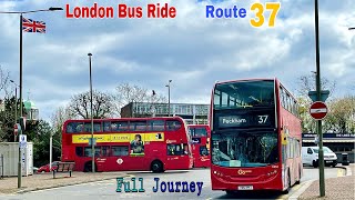 London Bus Ride 🇬🇧 Route 37  Putney Heath towards Peckham  Full Journey [upl. by Lusa]