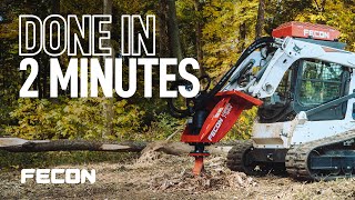 RealTime Mulch Fecon STUMPEX® 2 Speed Skid Steer amp Excavator Stump Grinder Attachment [upl. by Melody]