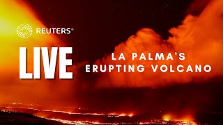 LIVE La Palmas erupting volcano [upl. by Okiek]