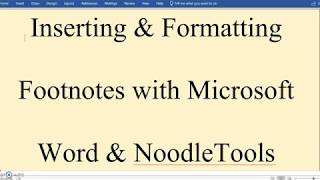 Inserting and Formatting Chicago Footnotes in Microsoft Word [upl. by Elmina]