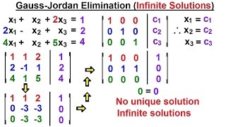 Linear Algebra Ch 2  Determinants 41 of 48 GaussJordan Elimination Infinite Solutions [upl. by Anilec]