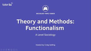 Sociological Theory Functionalism Sociology Theory amp Methods [upl. by Coltson]