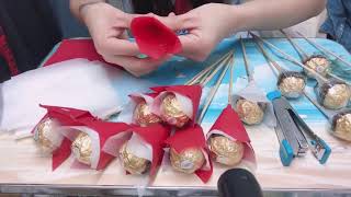 CHOCOLATE BOUQUET FERRERO ROCHER DIY GIFTS IDEA [upl. by Larry887]