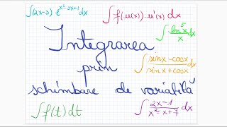 Integrarea prin schimbare de variabila  formula exemple [upl. by Falkner]