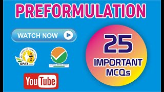 PREFORMULATION MCQs [upl. by Rebliw]