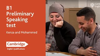 B1 Preliminary Speaking test  Kenza and Mohammed  Cambridge English [upl. by Nref90]