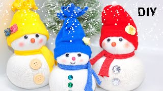 DIY How to Make an Adorable Snowman with a Sock [upl. by Arbas]