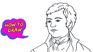 How to Draw Robert Burns Step by Step [upl. by Sopher]