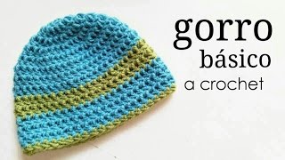 Gorro Básico a Crochet  TODAS LAS TALLAS  How to crochet a basic beanie hat [upl. by Eceinwahs]