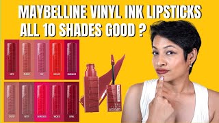 New Maybelline Vinyl Ink Lipsticks All 10 Shades  JoyGeeks1 [upl. by Irianat]