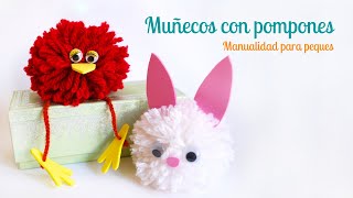 Muñecos con pompones manualidades fáciles para peques [upl. by Tolecnal]