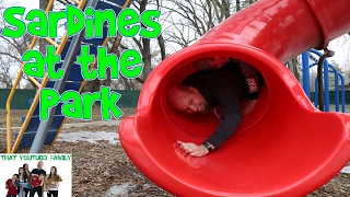 SARDiNES Hide And Seek At The Park Dad Gets Stuck  That YouTub3 Family Family Channel [upl. by Radke]