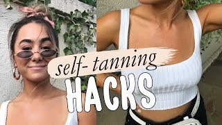 SELF TANNING HACKS TIPS amp TRICKS  Julia Havens [upl. by Idnarb910]