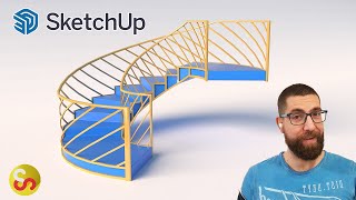 6 Ways to Make Spiral Stairs in Sketchup [upl. by Farand614]