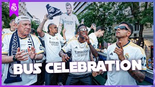 CHAMPIONS LEAGUE BUS CELEBRATIONS  Real Madrid [upl. by Syman]